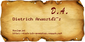 Dietrich Anasztáz névjegykártya